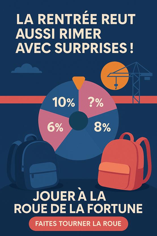 Jouez à notre jeu La roue de la chance pour gagner des remises et coupon de réduction sur notre site Tout-pour-la-gestion.
C'est le jeu de la rentrée à ne pas rater du 1er au 30 septembre 2025 chez Altaïs – Tout-pour-la-gestion