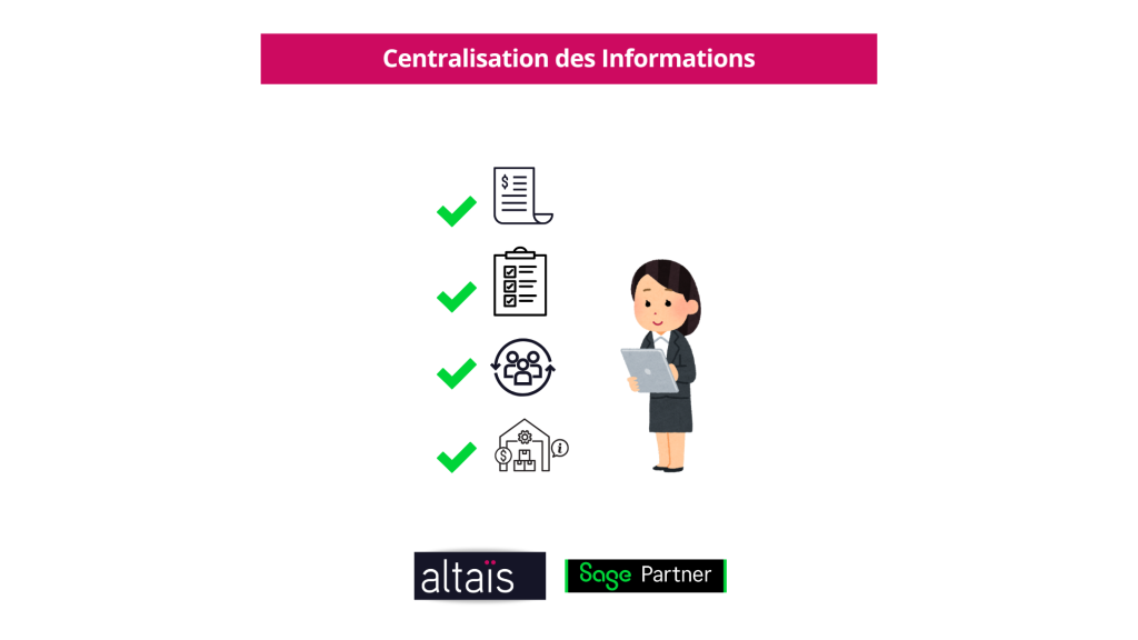 L'ERP : la colonne vertébrale de votre entreprise digitale avec Sage Batigest Connect. Tout ce qu'il faut connaître sur les avantages d'une solution ERP Bâtiment par Altaïs tout-pour-la-gestion. Partenaire intégrateur certifié Sage bâtiment et de solutions automatisées par les automatisations et optimisations IA