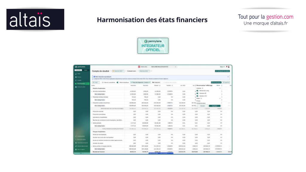 Pennylane 2026 : États Financiers Harmonisés