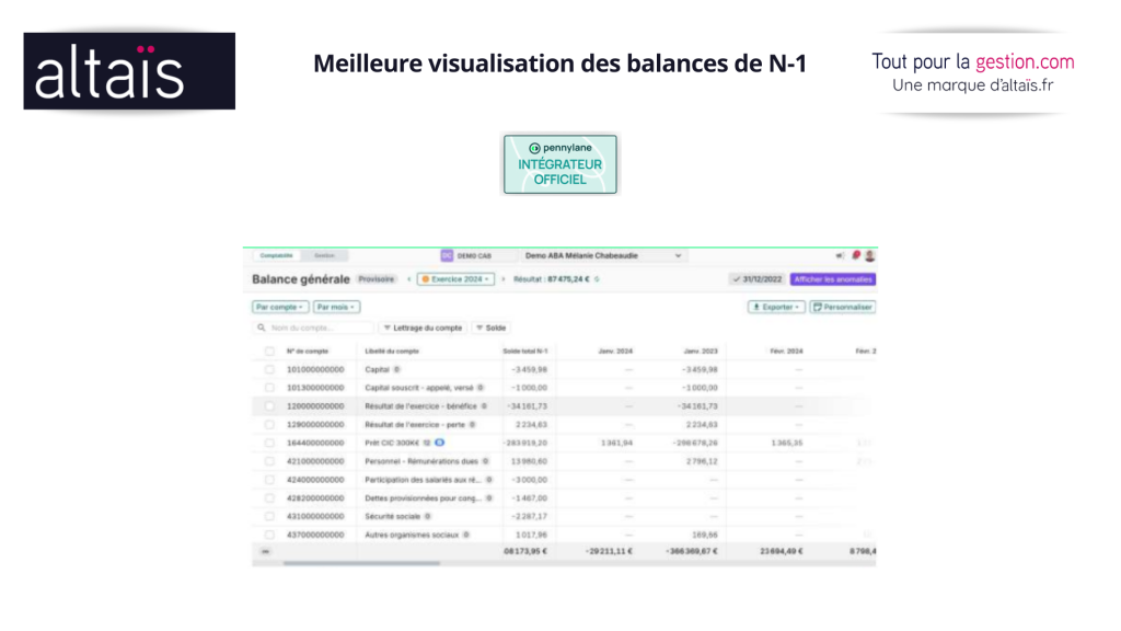 pennylane 2026 : Balance Ventilée avec Comparaison N-1 : Un Outil d'Analyse Financière Stratégique
