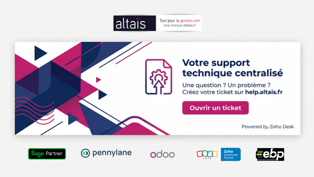 Votre support technique Altaïs : une seule adresse pour vos demandes gestion d’entreprise, CRM et Web! Votre Hotline et assistance Sage, Ebp, Zoho, Odoo et Pennylane