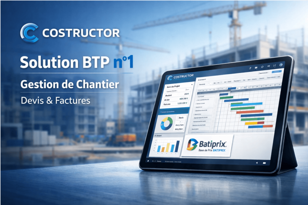 Choisissez la sérénité avec Costructor et notre expertise, pour une gestion bâtiment performante et conforme, avec une intégration fluide à Pennylane et un accompagnement complet dans votre digitalisation BTP.