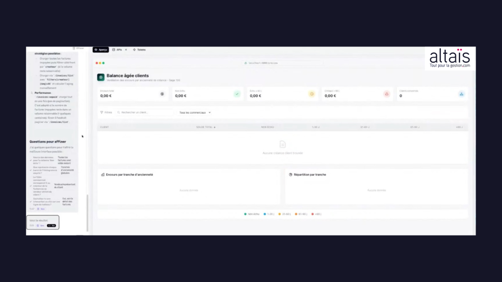 Sage Expérience IA Balance agée clients Altais Tout-pour-la-gestion