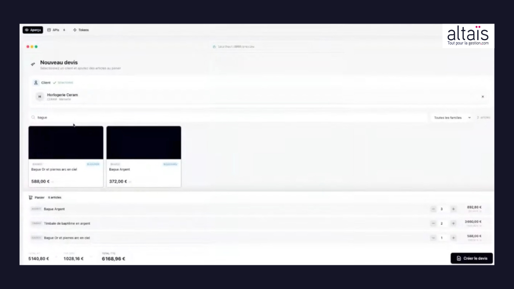 Sage Expérience IA Saisie Devis SaaS Altais Tout-pour-la-gestion