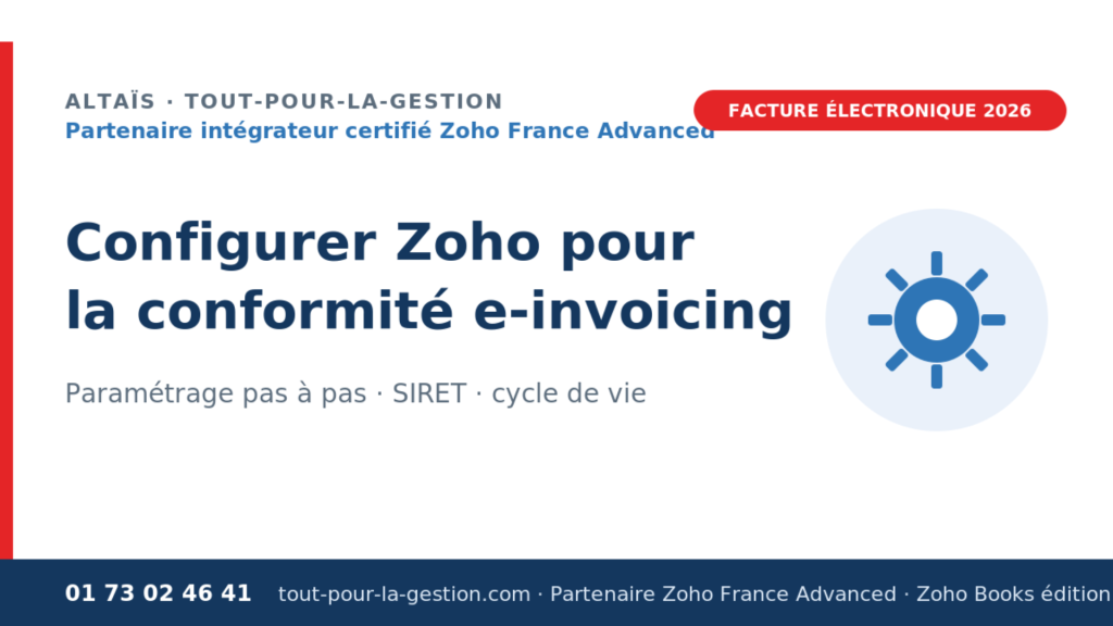 Zoho Books facture électronique — édition France, B2B Router & Peppol, par Altaïs partenaire Zoho France Advanced