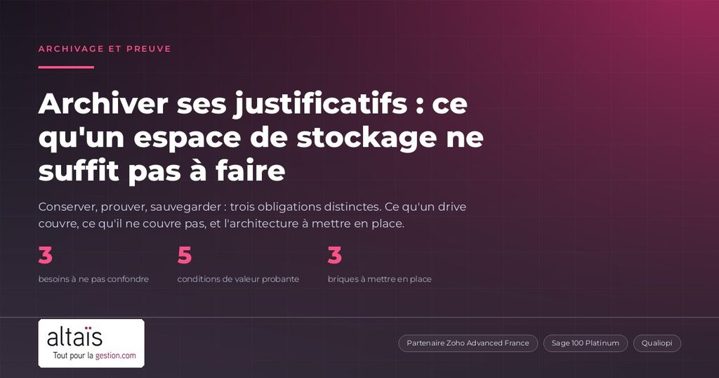 Archiver ses justificatifs comptables : ce qu'un espace de stockage ne suffit pas à faire