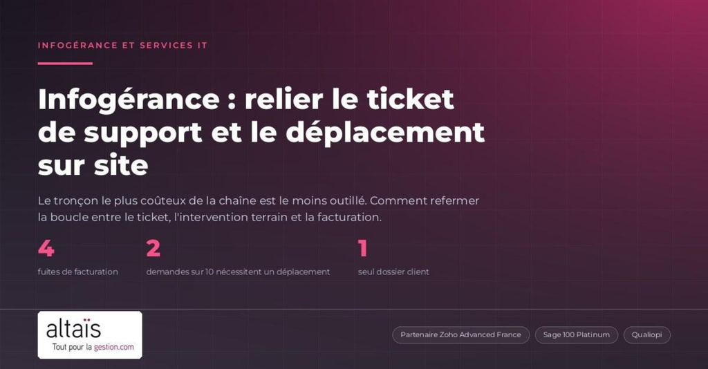 Infogérance : relier le ticket de support et le déplacement sur site