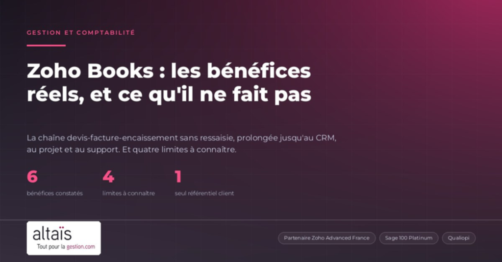 Zoho Books : les bénéfices réels pour une entreprise, et ce qu'il ne fait pas