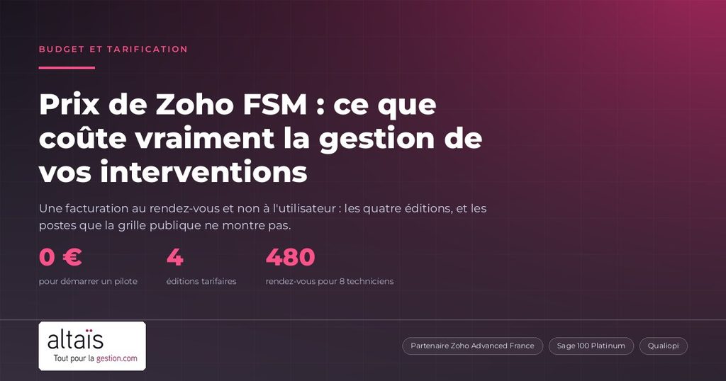 Prix de Zoho FSM : combien coûte vraiment la gestion de vos interventions