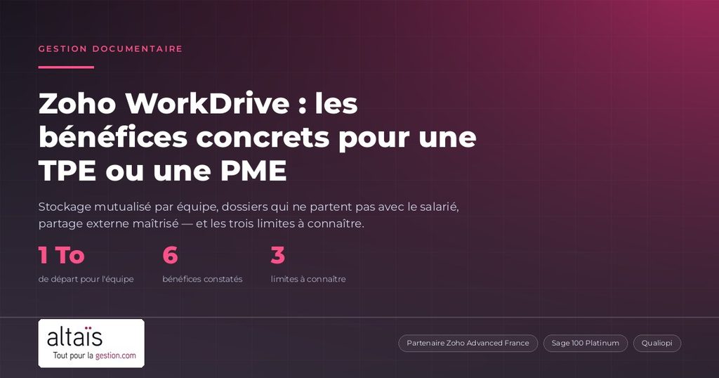 Zoho WorkDrive : les bénéfices concrets pour une TPE ou une PME