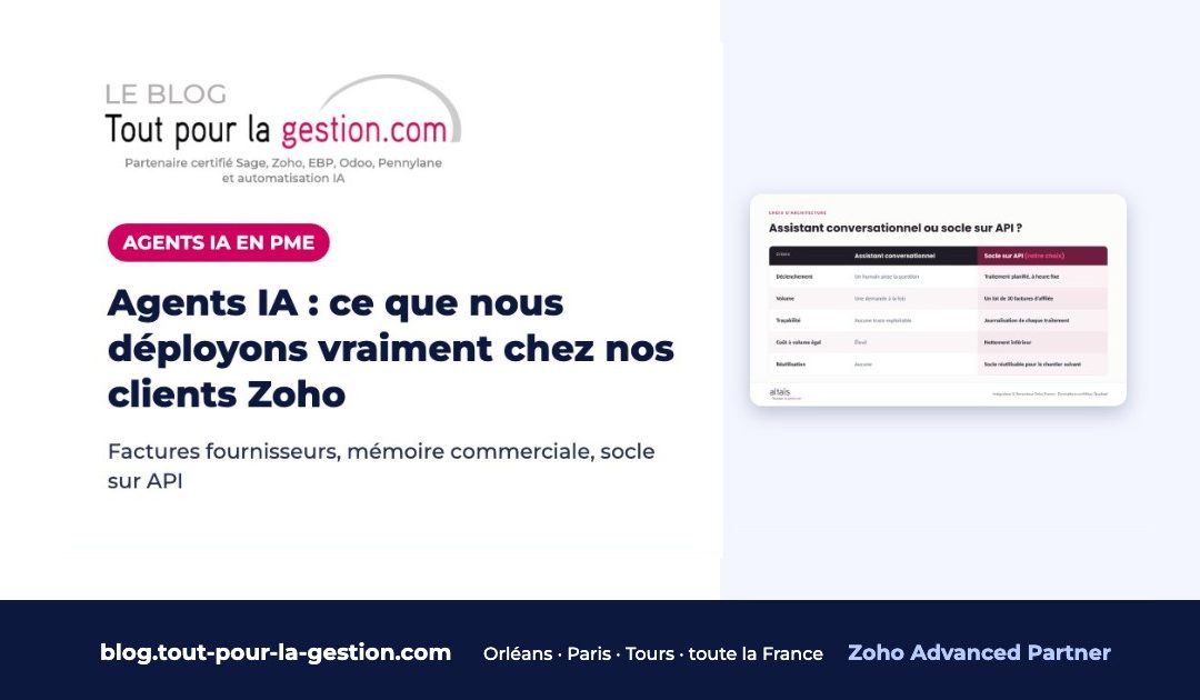 Agents IA et automatisation : ce que nous déployons vraiment chez nos clients Zoho