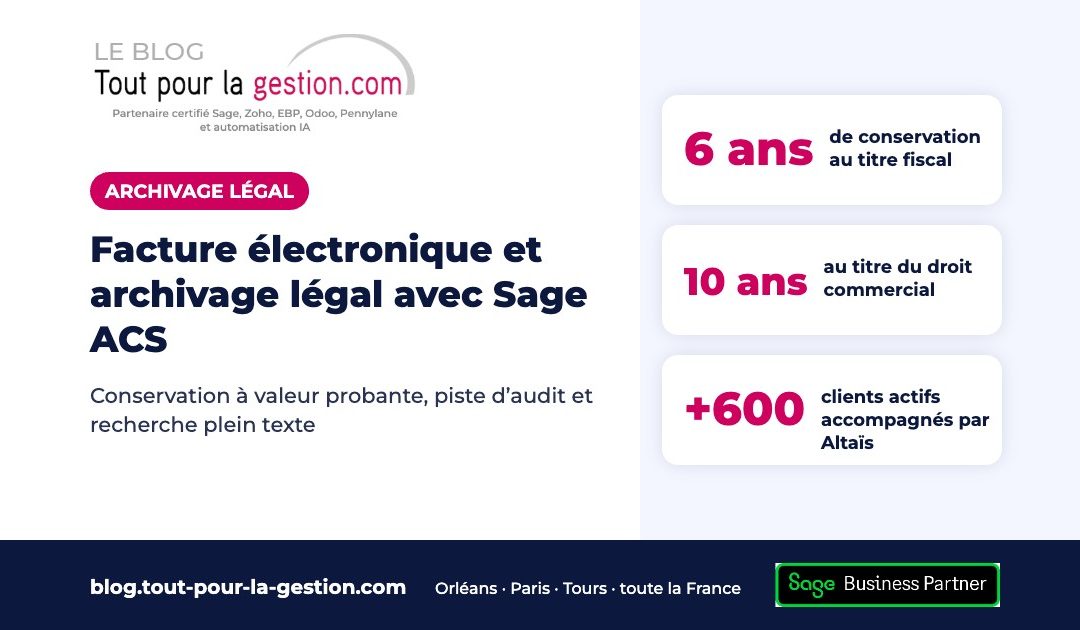Facture électronique et archivage légal : le rôle de Sage ACS