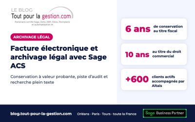 Facture électronique et archivage légal : le rôle de Sage ACS