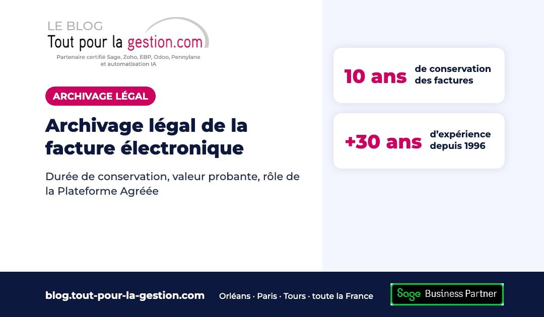 Archivage légal de la facture électronique : 10 ans et valeur probante