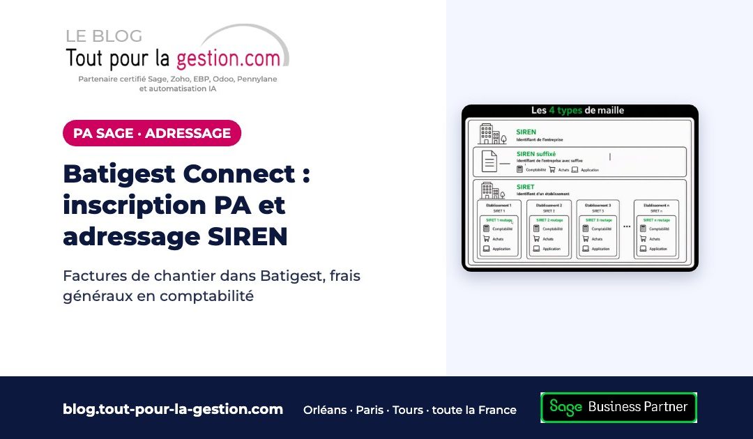 Batigest Connect : inscription à la PA Sage et adressage SIREN