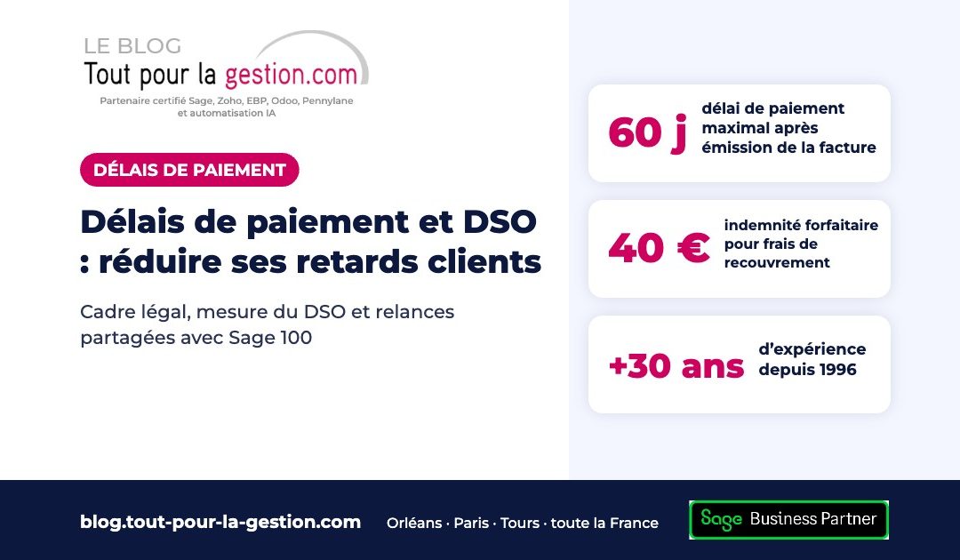 Délais de paiement et DSO : réduire ses retards clients avec Sage 100