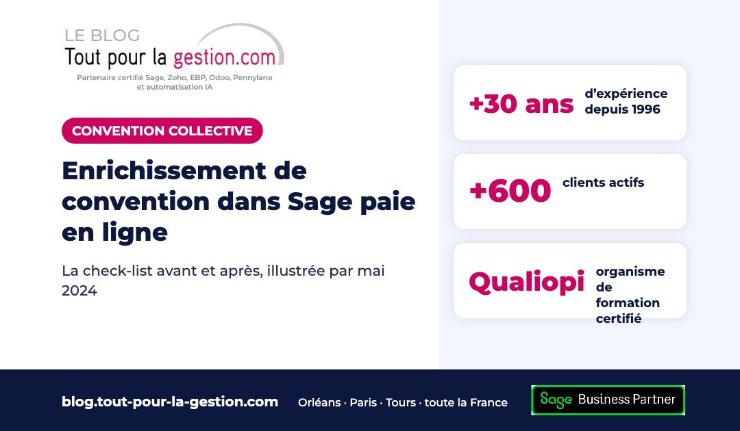 Enrichissement de convention dans Sage paie en ligne : la check-list