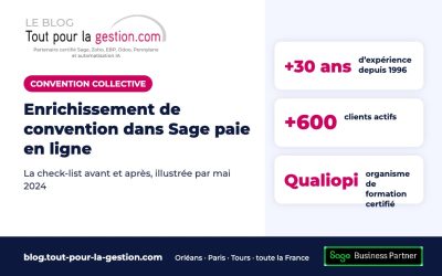 Enrichissement de convention dans Sage paie en ligne : la check-list