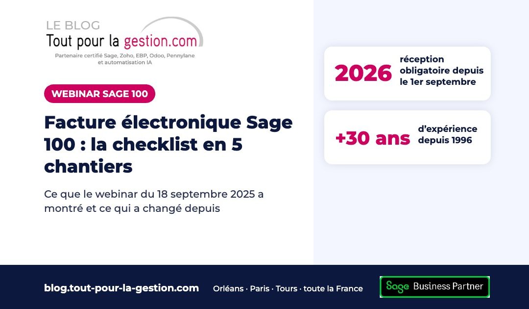 Facture électronique Sage 100 : la checklist du webinar de sept. 2025