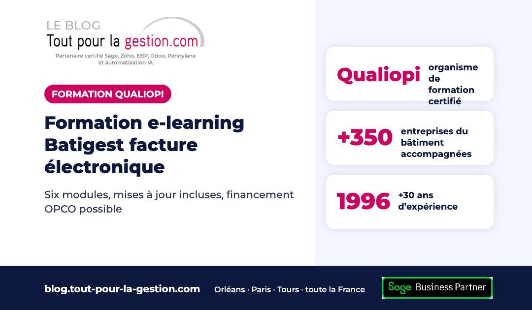 Formation e-learning Batigest facture électronique : financement OPCO