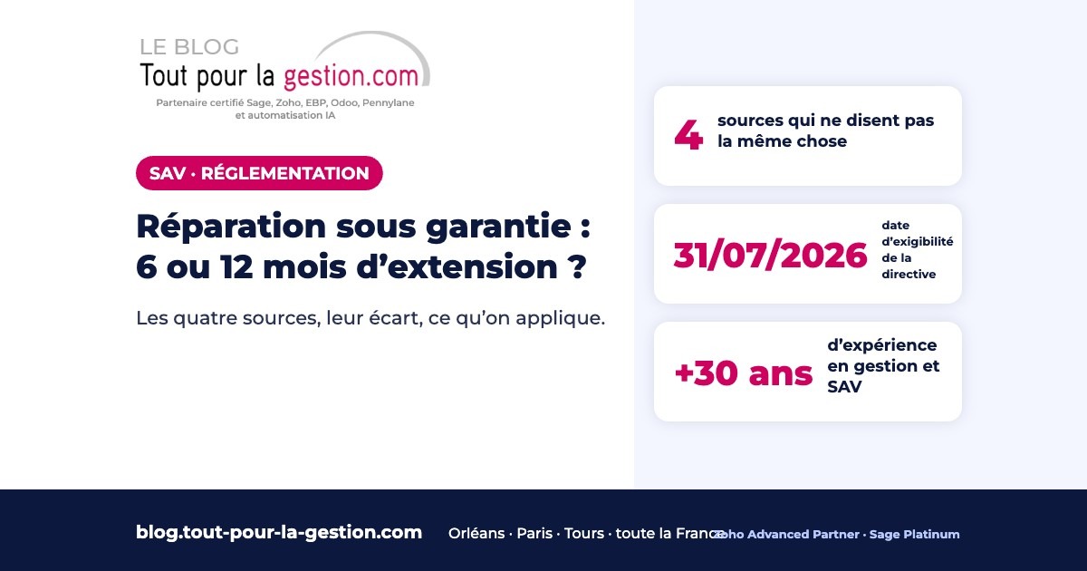 Réparation sous garantie : six ou douze mois d’extension – Altaïs