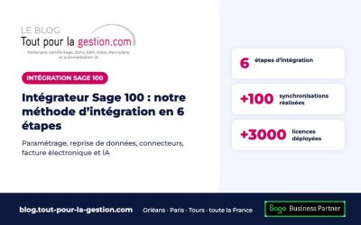 Intégrateur Sage 100 : méthode d’intégration, connecteurs, facture électronique et IA