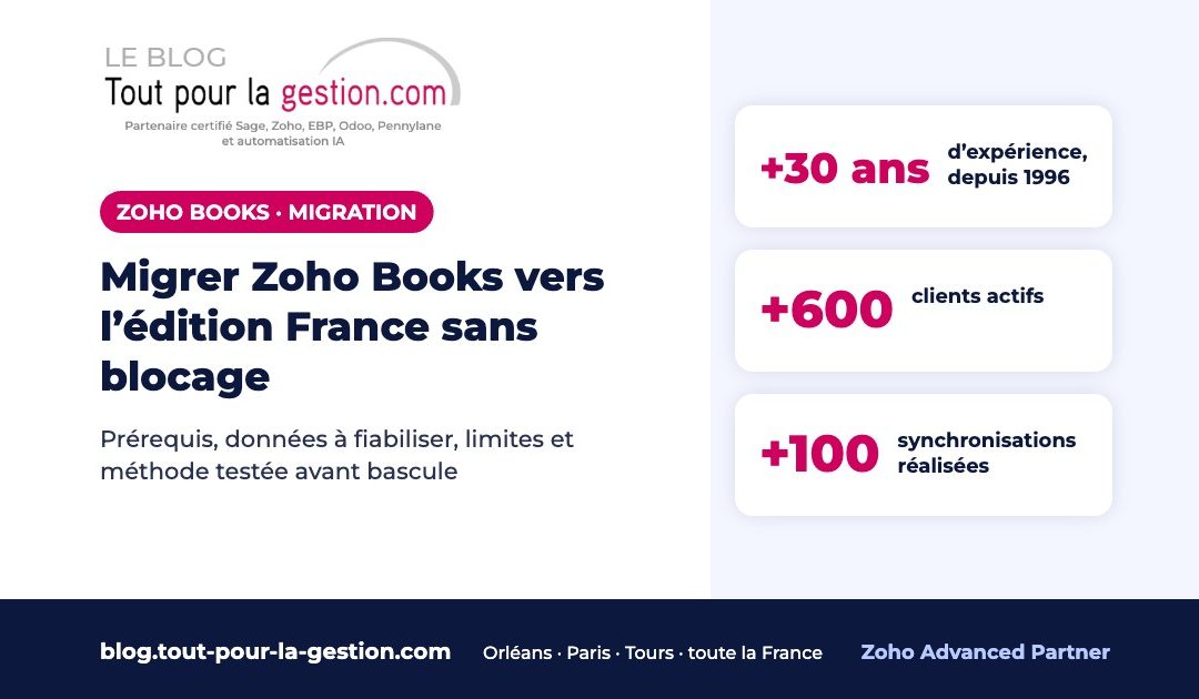 Migrer Zoho Books vers l’édition France : prérequis et étapes