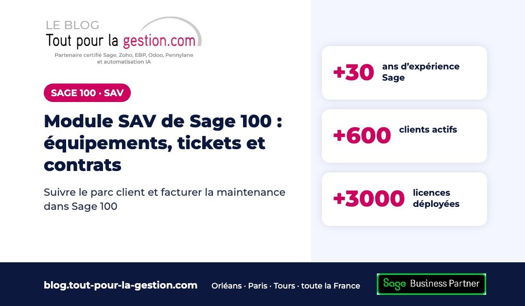 Module SAV de Sage 100 : équipements, tickets et contrats