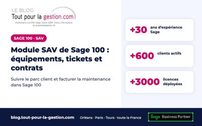 Module SAV de Sage 100 : équipements, tickets et contrats