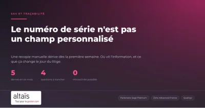 Le numéro de série n&rsquo;est pas un champ personnalisé