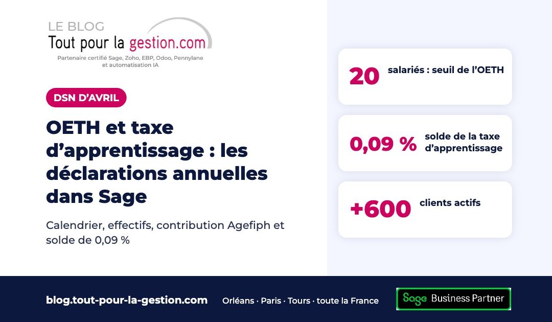 OETH et taxe d’apprentissage : les déclarations annuelles dans Sage