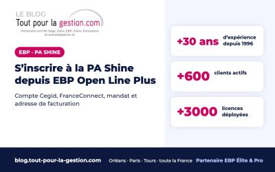 PA Shine pour EBP : s’inscrire et raccorder Open Line Plus