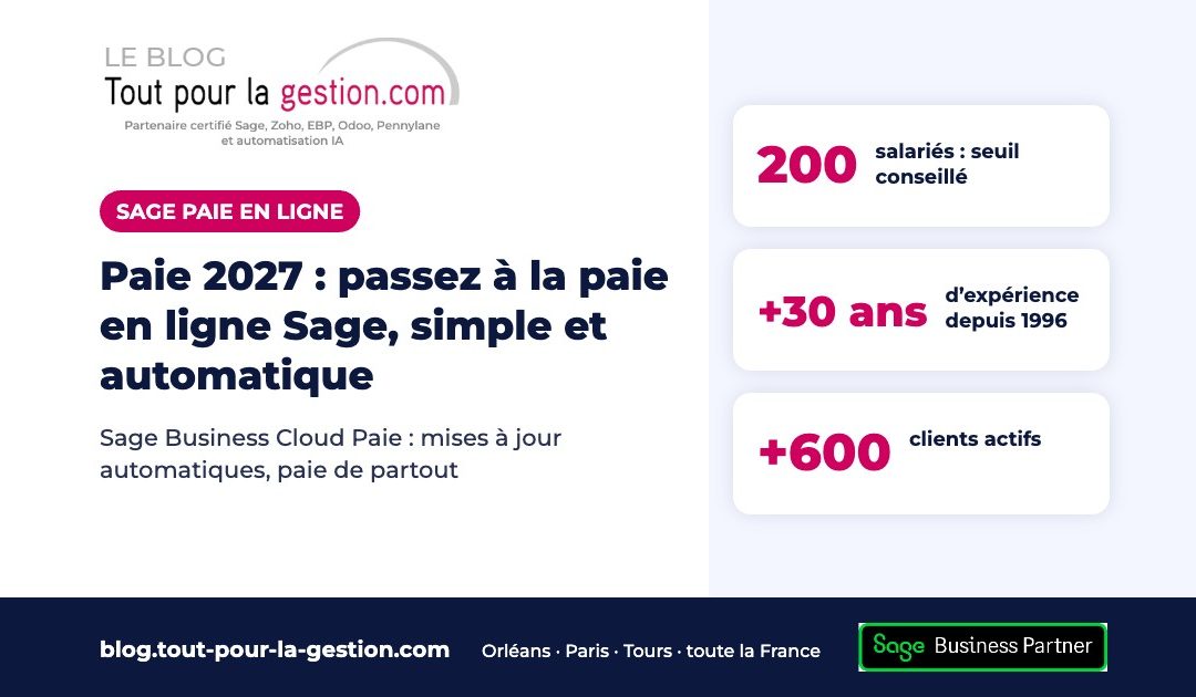 Paie 2027 : passez à la paie en ligne Sage (SBCP), simple et automatique