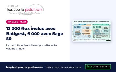PA Sage : 12 000 flux inclus avec Batigest, 6 000 avec Sage 50