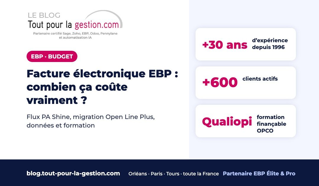 Prix de la facture électronique EBP : flux, migration, formation