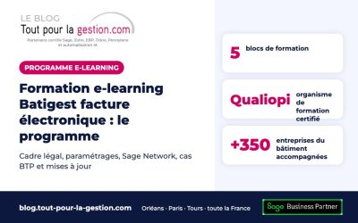 Formation e-learning Batigest facture électronique : le programme