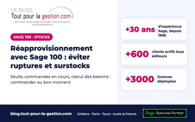 Réapprovisionnement avec Sage 100 : éviter ruptures et surstocks