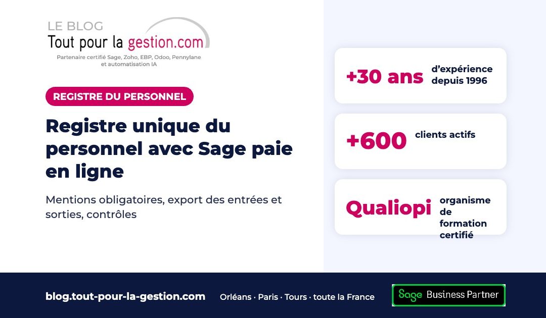Registre unique du personnel : le tenir à jour avec Sage paie en ligne