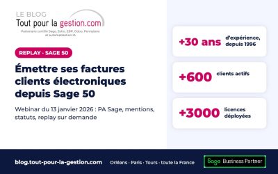 Sage 50 : émettre ses factures clients électroniques (replay)