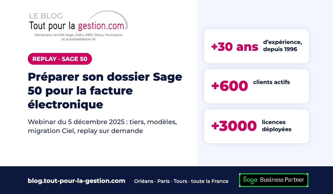 Sage 50 : préparer son dossier pour la facture électronique