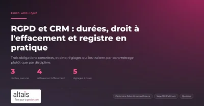 RGPD et CRM : durées de conservation, droit à l’effacement et registre, en pratique