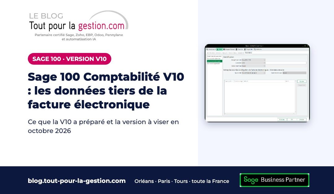 Sage 100 Comptabilité V10 : données tiers et facture électronique