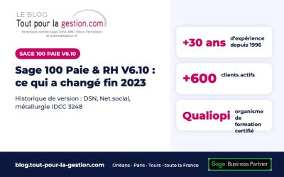 Sage 100 Paie & RH V6.10 : ce qui a changé fin 2023 (historique)