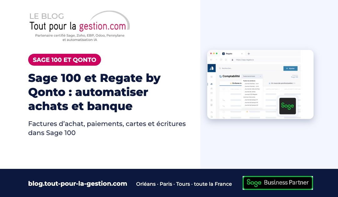 Sage 100 et Regate by Qonto : automatiser achats, banque et dépenses