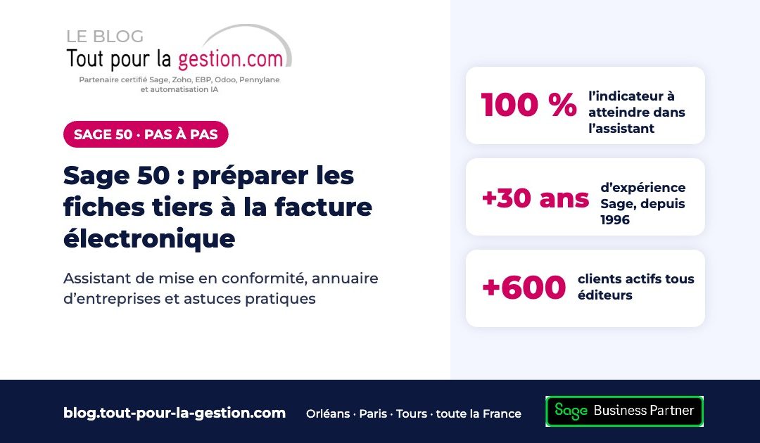 Sage 50 : préparer les fiches tiers à la facture électronique
