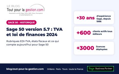 Sage 50 version 5.7 : TVA et loi de finances 2024, ce qui a changé