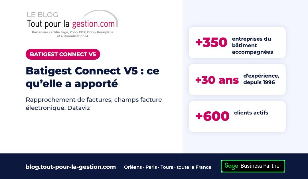 Sage Batigest Connect V5 : rapprochement de factures et Dataviz