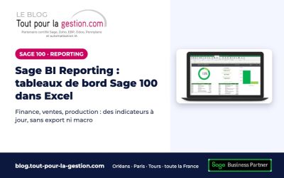 Sage BI Reporting pour Sage 100 : tableaux de bord dans Excel