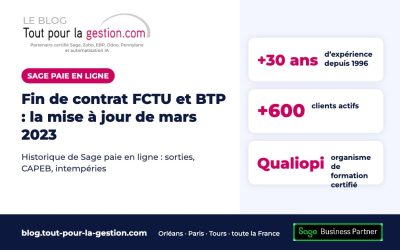Sage paie en ligne : DSN FCTU et paie BTP, la MAJ de mars 2023