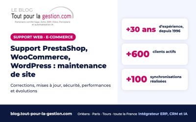 Support PrestaShop, WooCommerce, WordPress : maintenance de site